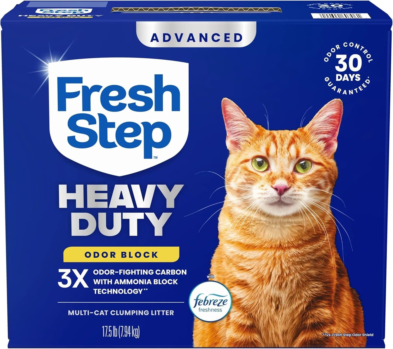 Fresh Step Heavy Duty Odor Block Advanced Multi Cat Clumping Litter with Febreze