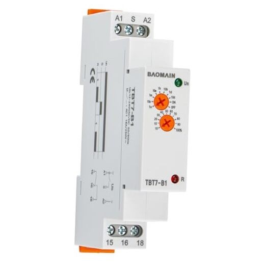  Multifunction Time Relay 16A DIN Rail Timer Relay, AC/DC 12–240V 12-240VAC/DC