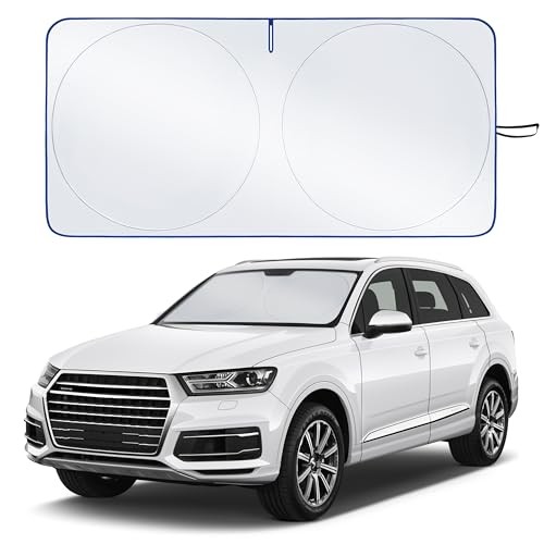 Car Windshield Sun Shade Fits Small Sedans, Mini SUVs, MEDIUM - (64" x 32")