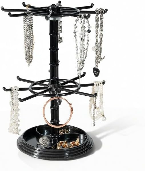 2 Tier Rotating Jewelry Display Stand Necklace Holder Jewelry Tree Stand DIY