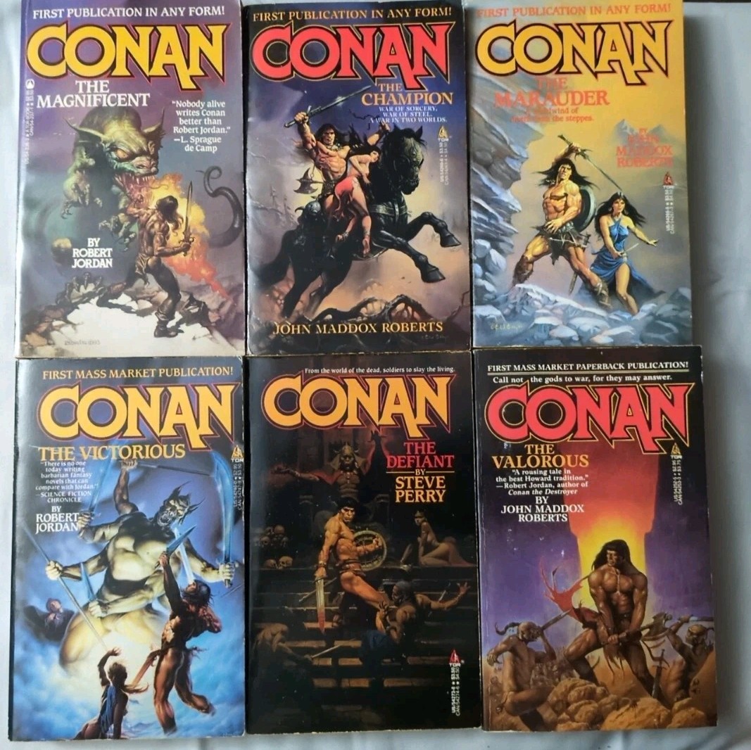 Vintage TOR Conan the Barbarian Lot of 6 PB Books Champion Magnificent Defiant
