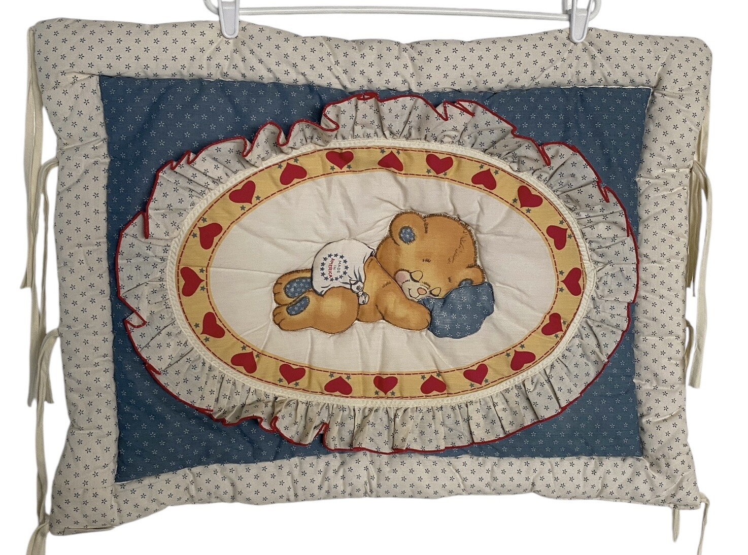Vintage Judi S Baby Crib Bear Blanket Quilt with Ties