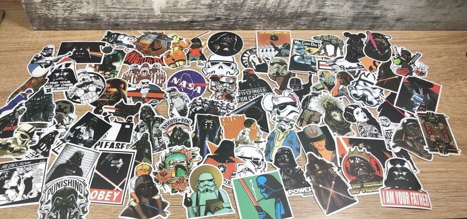 Star Wars Funny Decal Stickers Assorted Lot of 75 Pcs