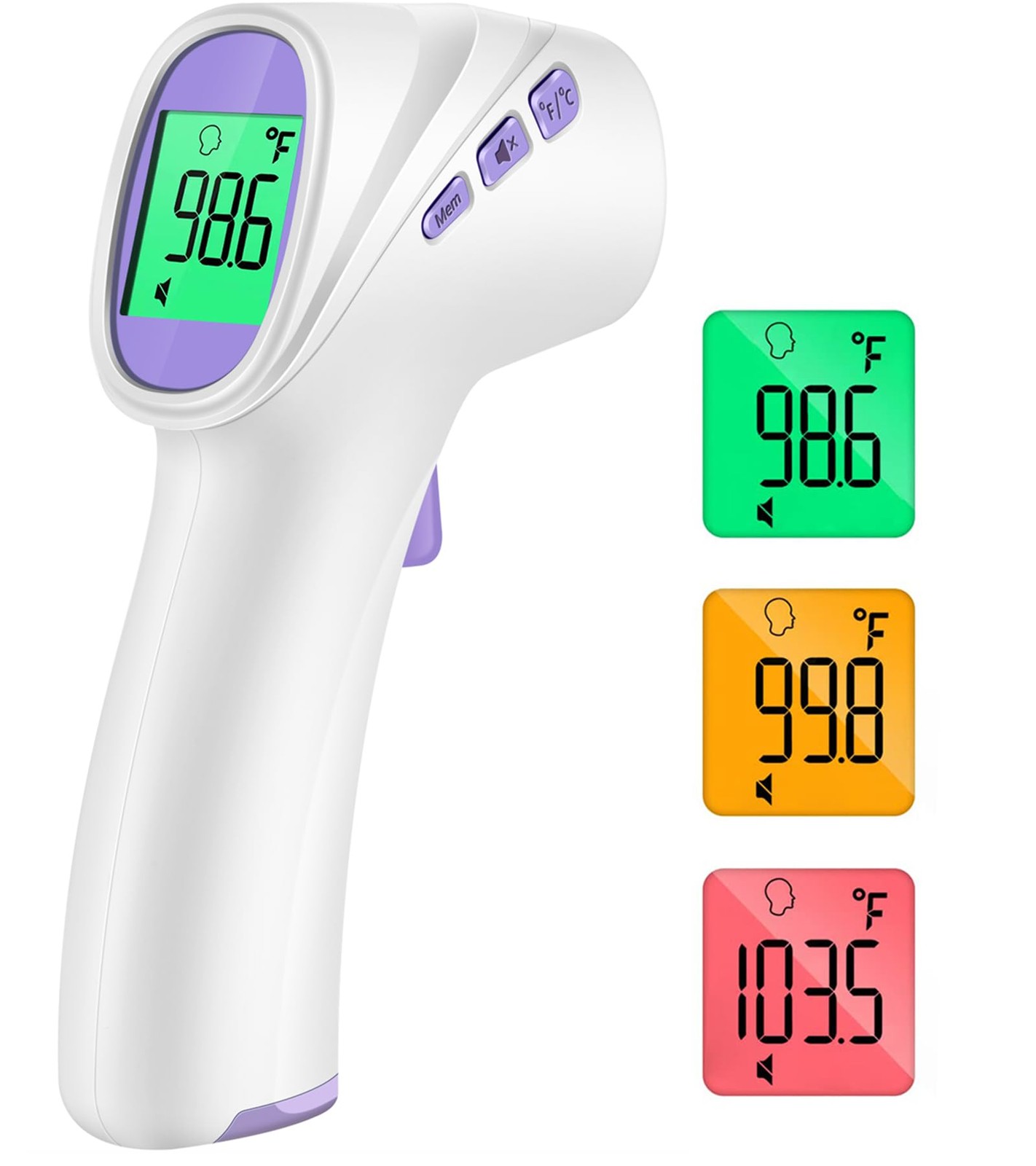 No-Touch Thermometer for Adults and Kids, Digital with Purple 
