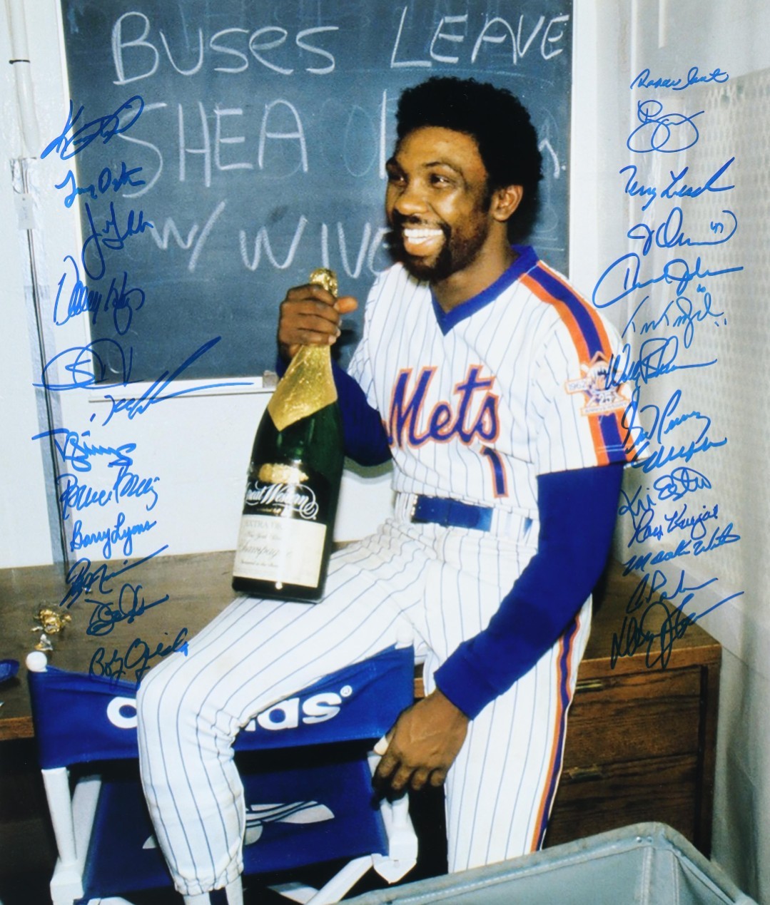 Mookie Wilson Signed RP 8X10 Reprint Photo 1986 World Champions New York Mets