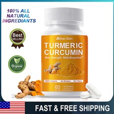 Organic Turmeric Curcumin 10000mg - 95% High Strength Capsules with Black Pepper
