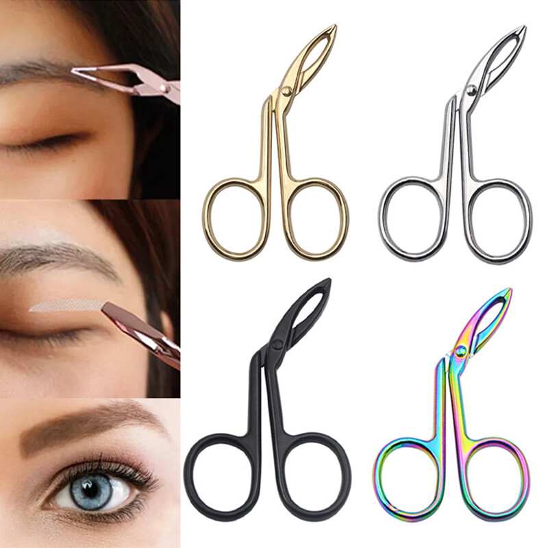 3 Pcs Eyebrow Tweezers Scissor Handle Make Tweezers Eyebrows Straight Tip US +