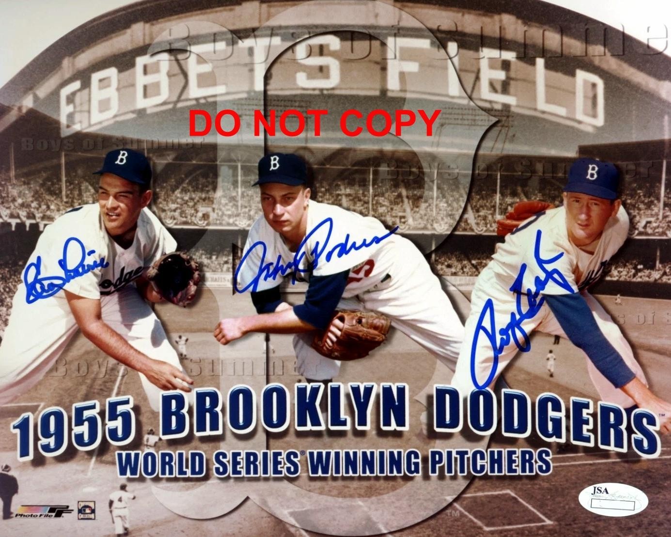 BROOKLYN DODGERS 1955 WS Pitchers 3X Signed Autographed REPRINT 8x10 Photo RP