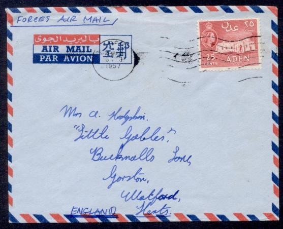 ADEN 1957 BRITISH FORCES AIR TO UK