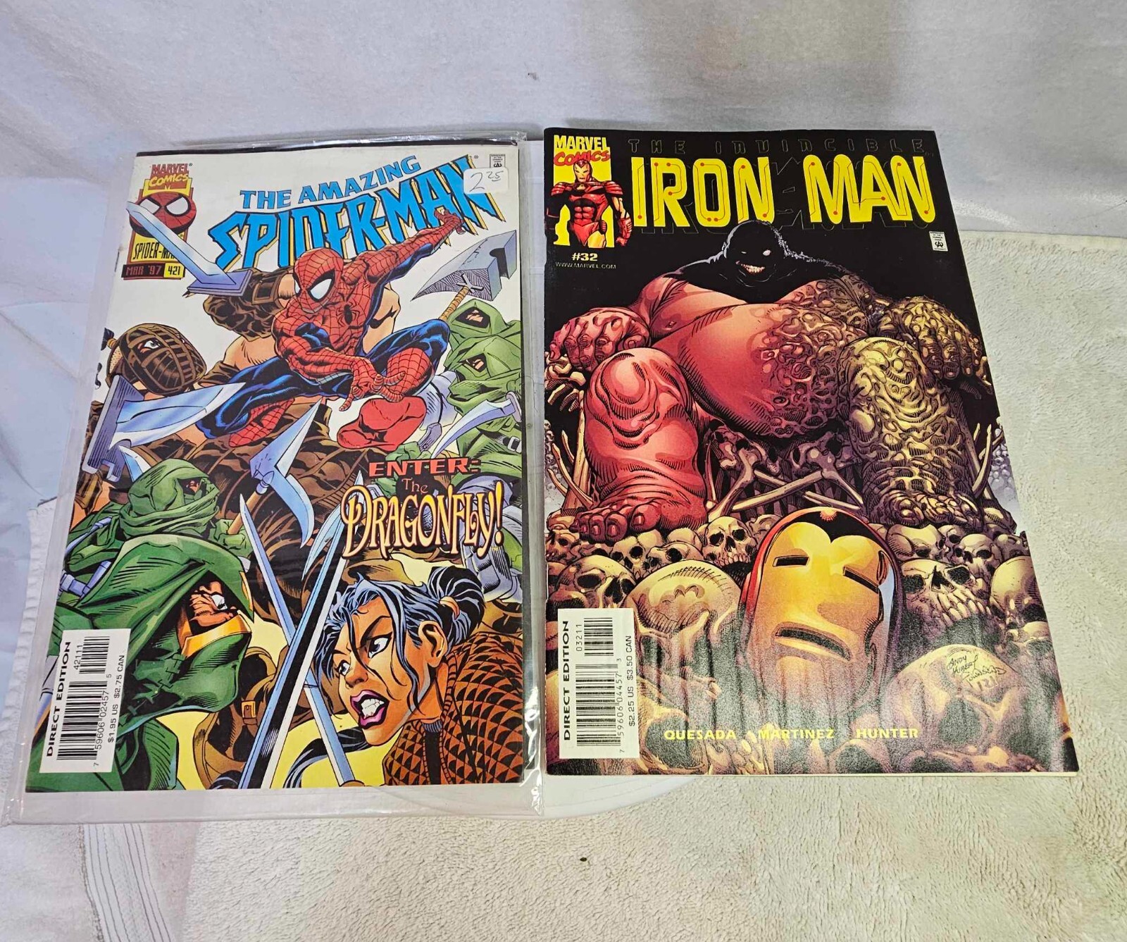 Lot of 2- Marvel Comics iron man & amazing spiderman book - A17