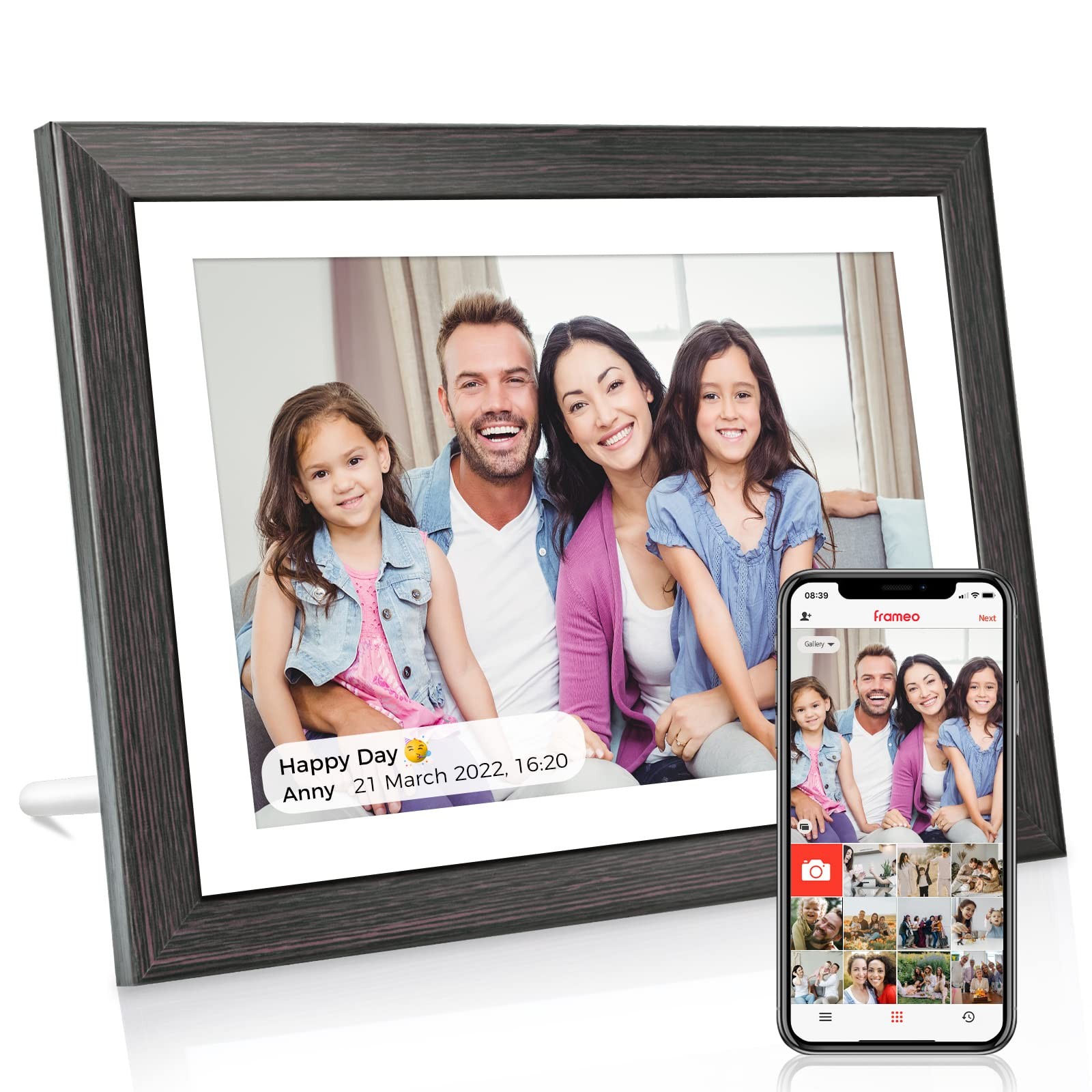 Digital Photo Frame 10.1 Inch, Smart Digital Picture Frame IPS Touch Screen, ...