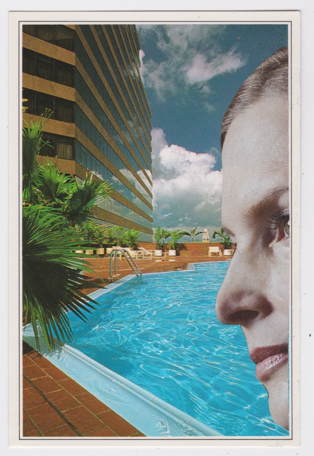 Mail Art David Greenberger "Lifeguard On Duty" original collaged postcard 2023