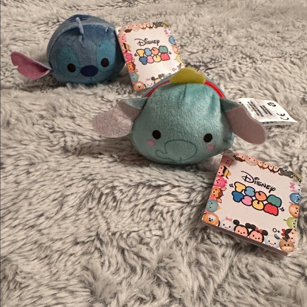 2 Disney Tsum Tsum Stitch & Angel 💖 Disney's Dumbo and Stitch