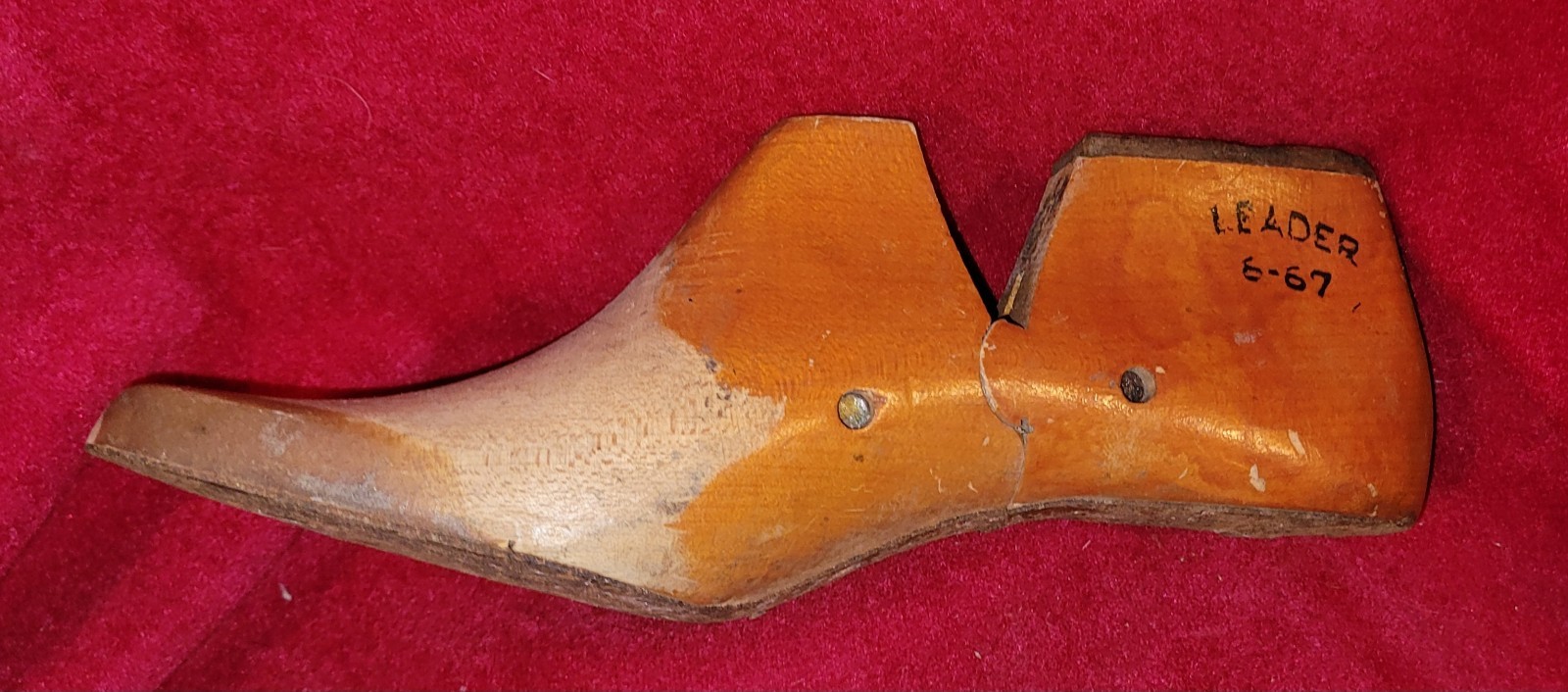 Vintage Leader Wooden Shoe Form Mold Cobbler Rustic Primitive Country 6 C 