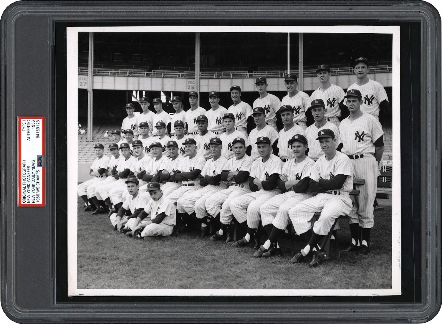 New York Yankees 1956 World Series Champs w Mantle Type 1 Original Photo PSA/DNA