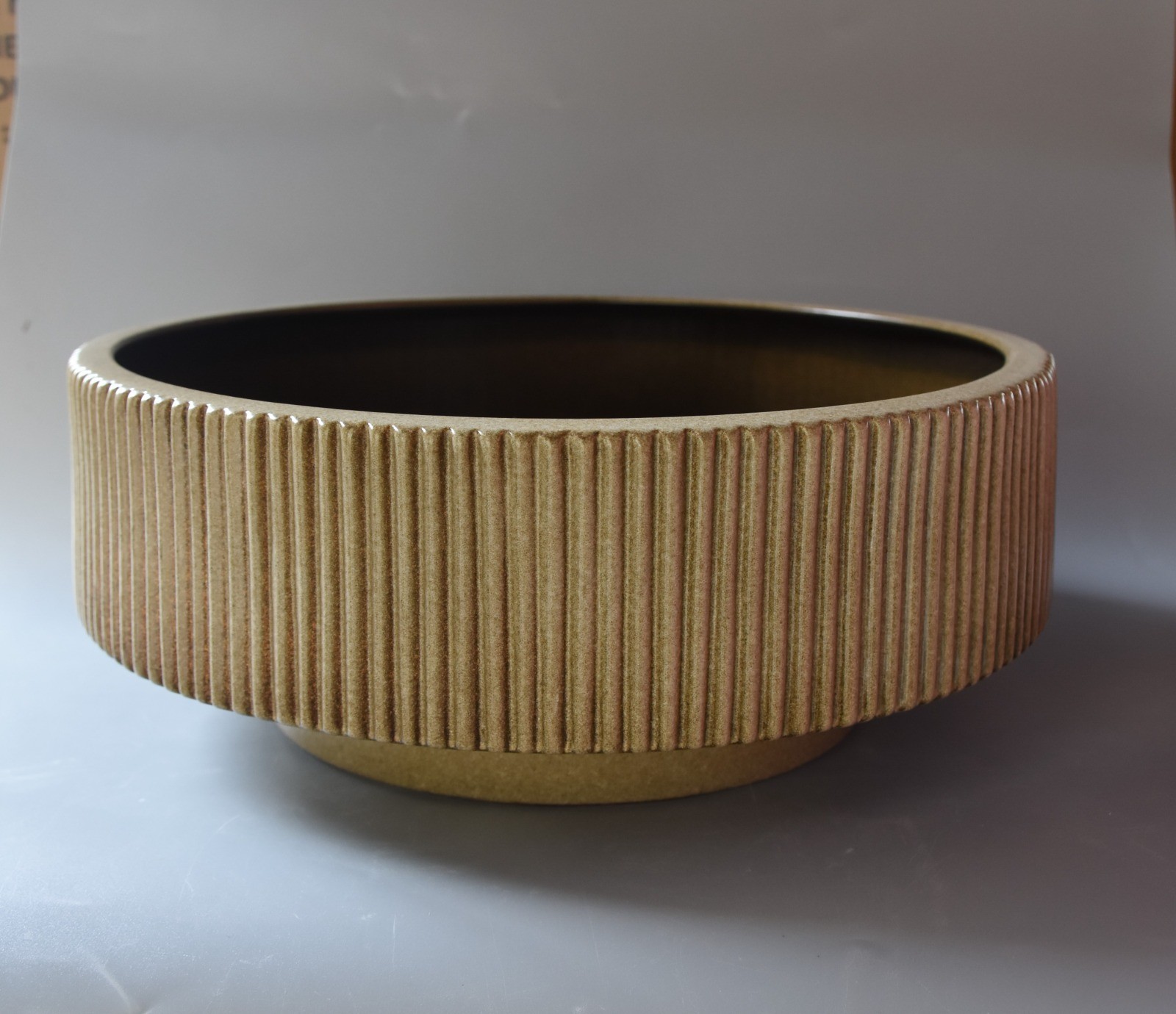 Ceramic Vase Line Bowl Vase Home Decor Modern Flower Bowl vase Cream Reactive