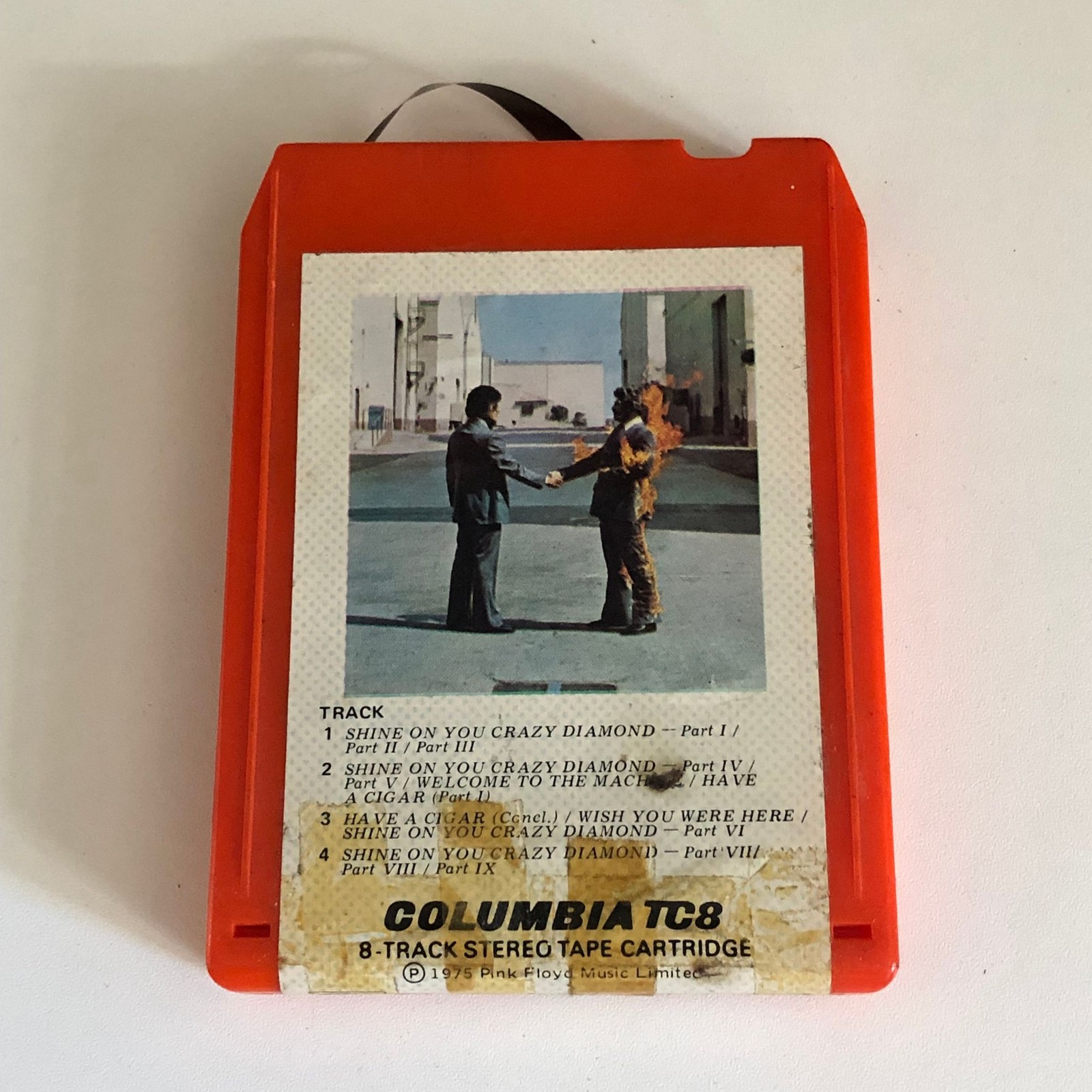 Pink Floyd 8-Track Cartridge Wish You Were Here Columbia TC8 Orange *Tape Cut*