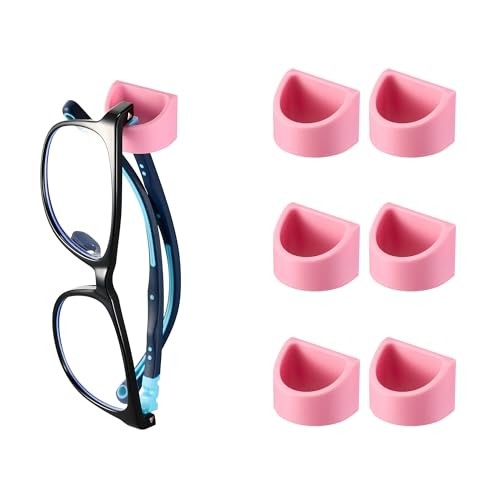  Sunglass Organizer 6 Pack, Glasses Holder & Eyeglass Holder for Eyewear, Pink