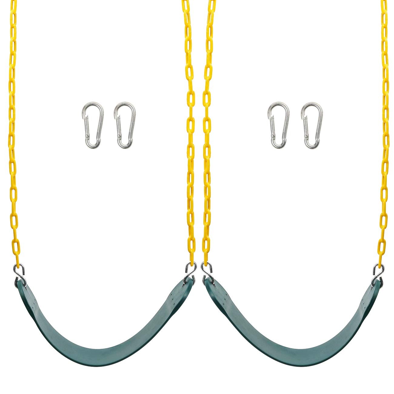 2PCS Swings Seats Heavy Duty with 66" Chain, Playground Swing Set Accessories...