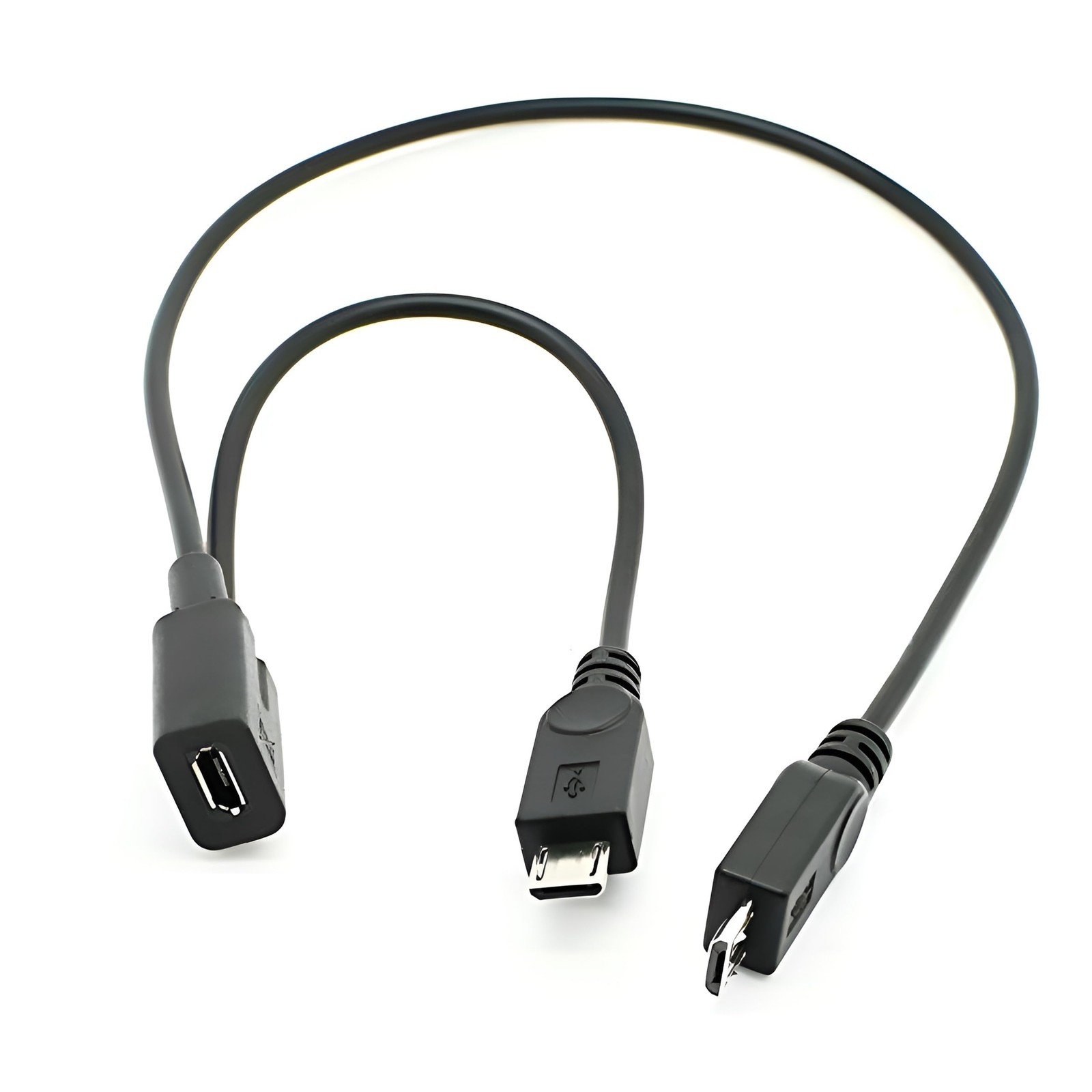 FASTELECTRIC Micro USB Female 1 to 2 Y Splitter Cable,Micro USB 1 to 2 Chargi...