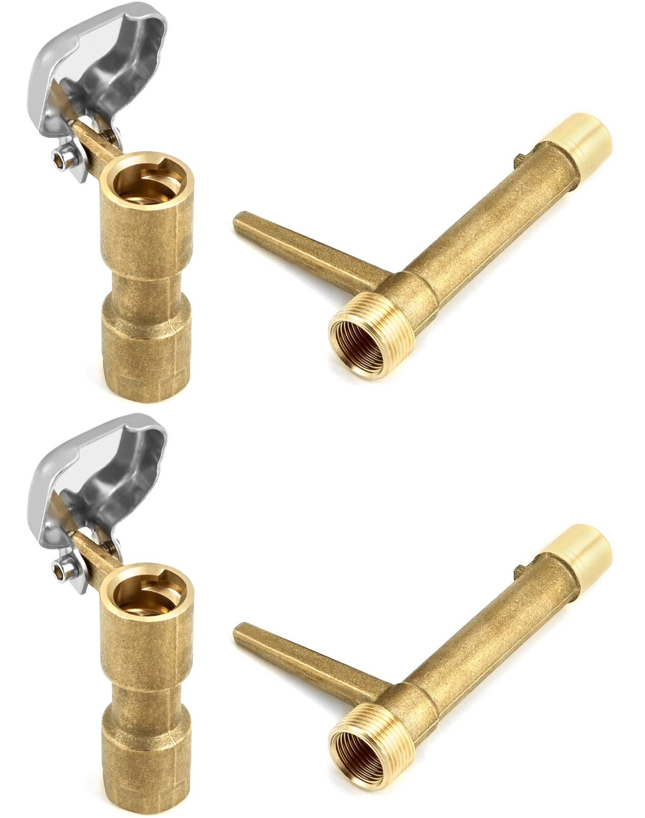 QWORK 2 Sets G3/4 BSP Brass Quick Coupler Valves – Compatible Keys 3/4 inch 