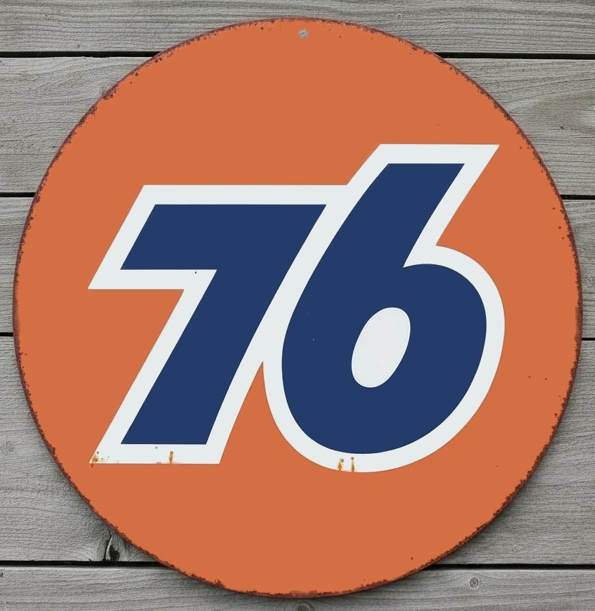 Union 76 12" Diameter Novelty Metal Sign Made In USA New!