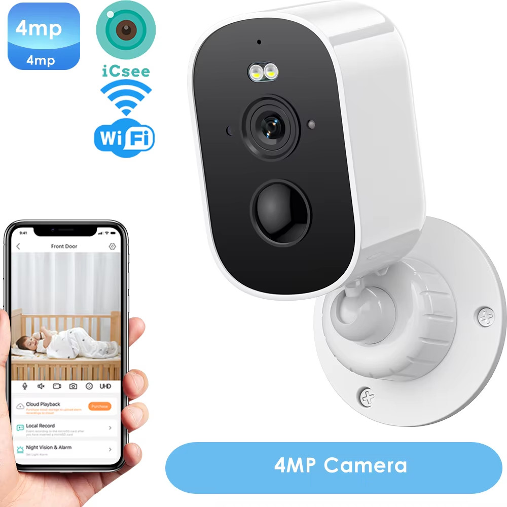 6MP Outdoor Solar Camera PZT IP 3K HD Wireless Wifi Camera 4800Mah Battery PIR M