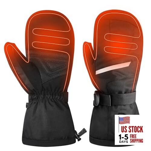 Heated Gloves for Men & Women, 7.4V Rechargeable Battery Small Black-S83E