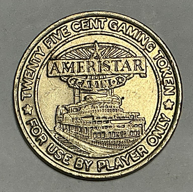 Ameristar Casino Council Bluffs Iowa 25 Cent Gaming Token Brass Obsolete