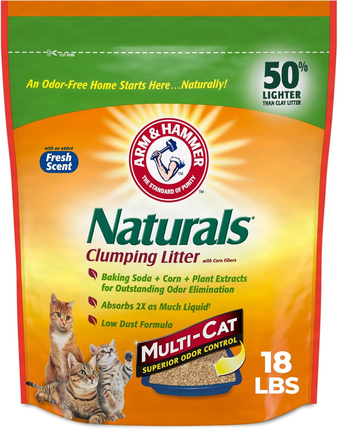 Naturals Clumping Cat Litter Odor Control Multi Cat Litter 18 lb. Bag