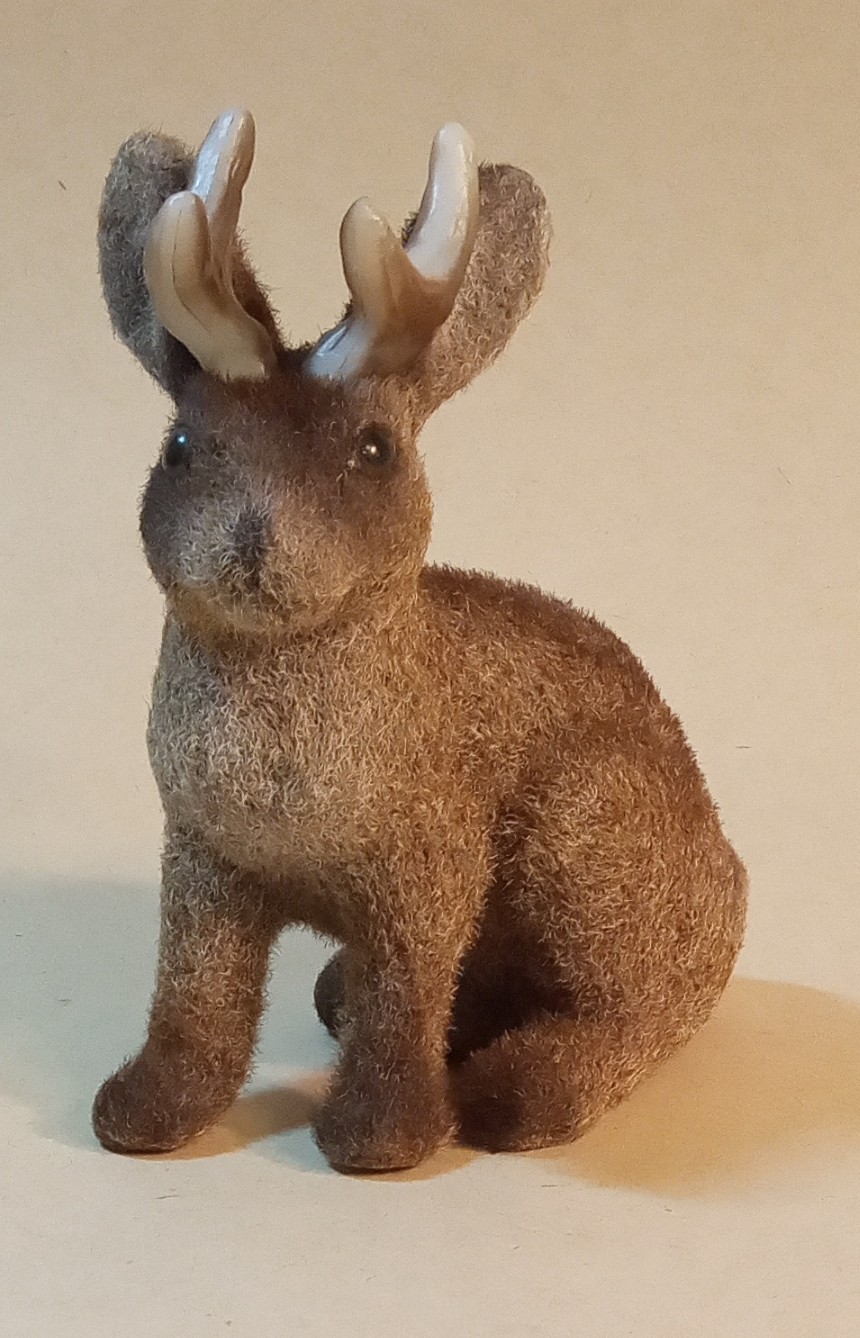 Jackalope Fuzzy Figure. SC. 4" Tall. Lightweight