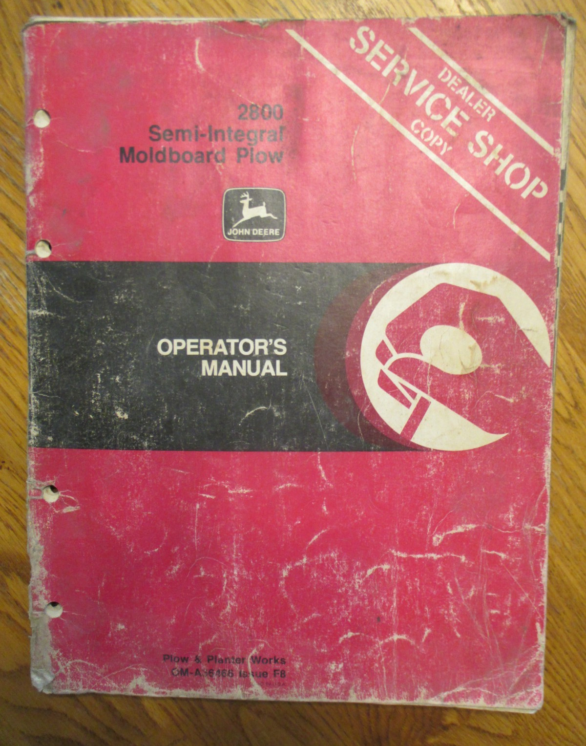 Genuine John Deere 2800 Semi-Integral Moldboard Plow Operator's Manual OM-A36466