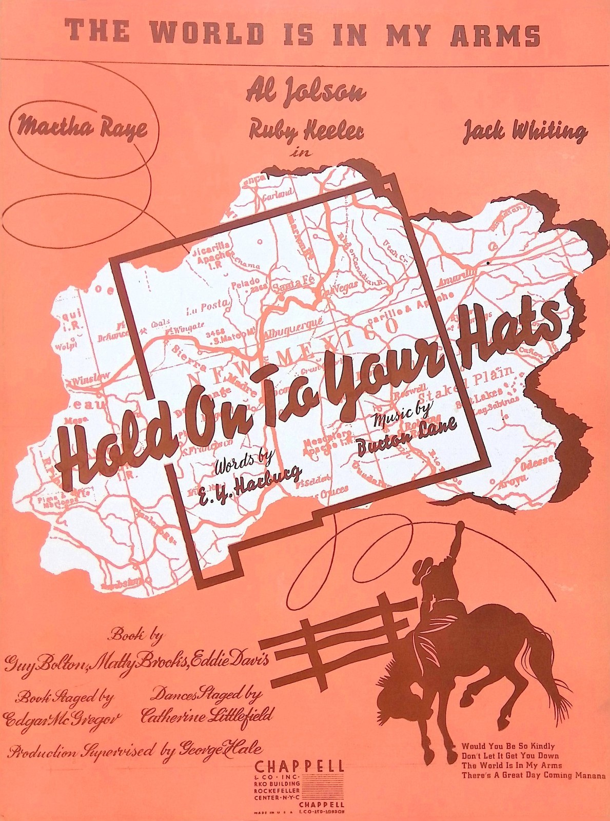 The World Is In My Arms Sheet Music Hold On To Your Hats Musical Burton Lane