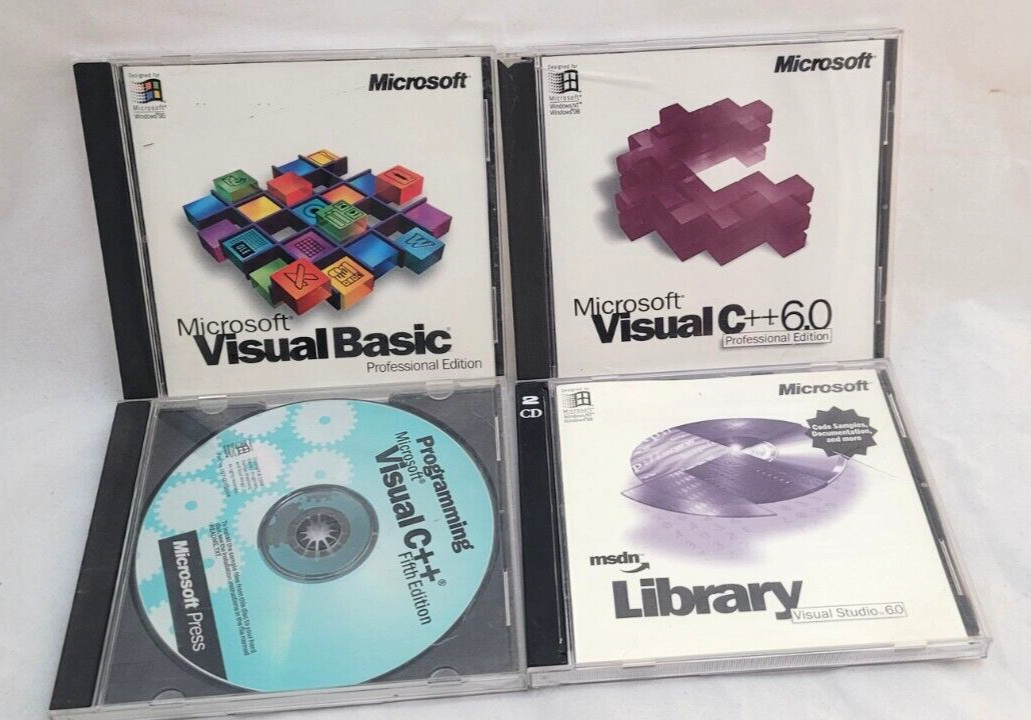 Microsoft Visual Lot Windows 95 98 CD C++ Professional Edition 5th 6.0 4.0 Compu