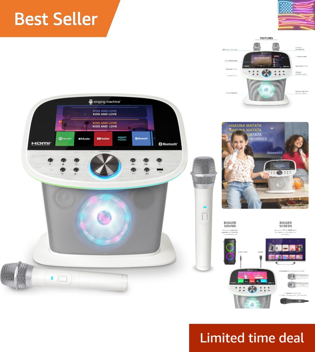 Platinum Plus – Wi-Fi Karaoke Machine for Adults & Kids with 2 Wireless Micro...