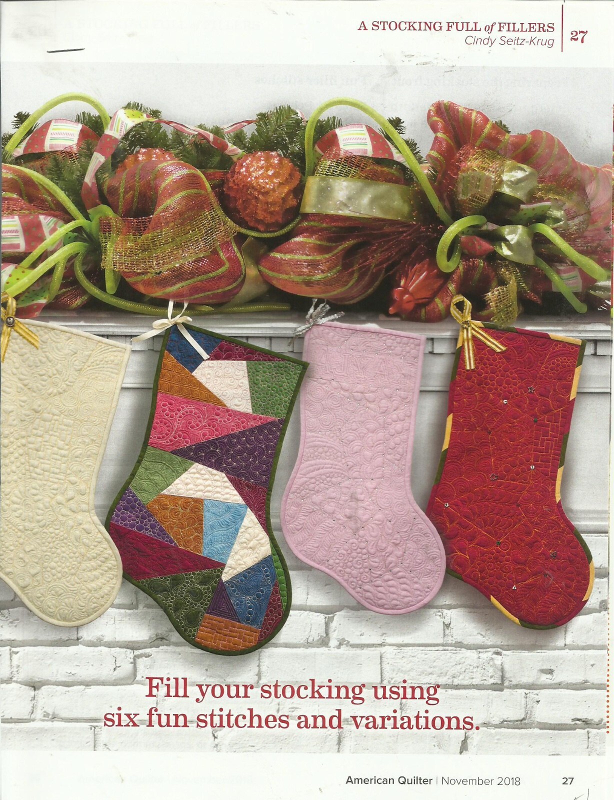 C0116   A STOCKING FULL OF FILLERS QUILT PATTERN/INSTRUCTIONS