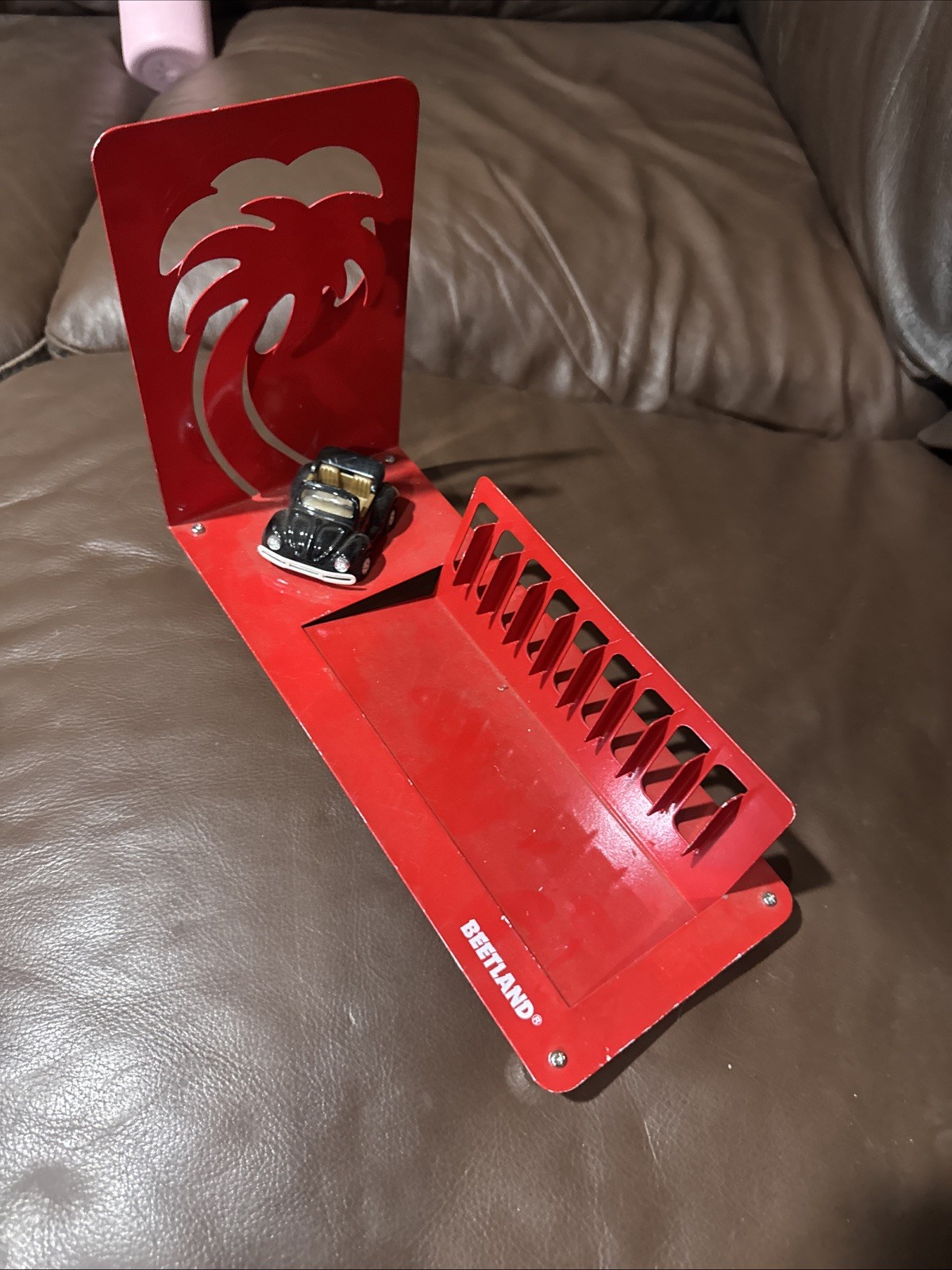 Vintage Volkswagen Beetland Cassette Tape Holder Red Rare HTF Holds 10 Tapes