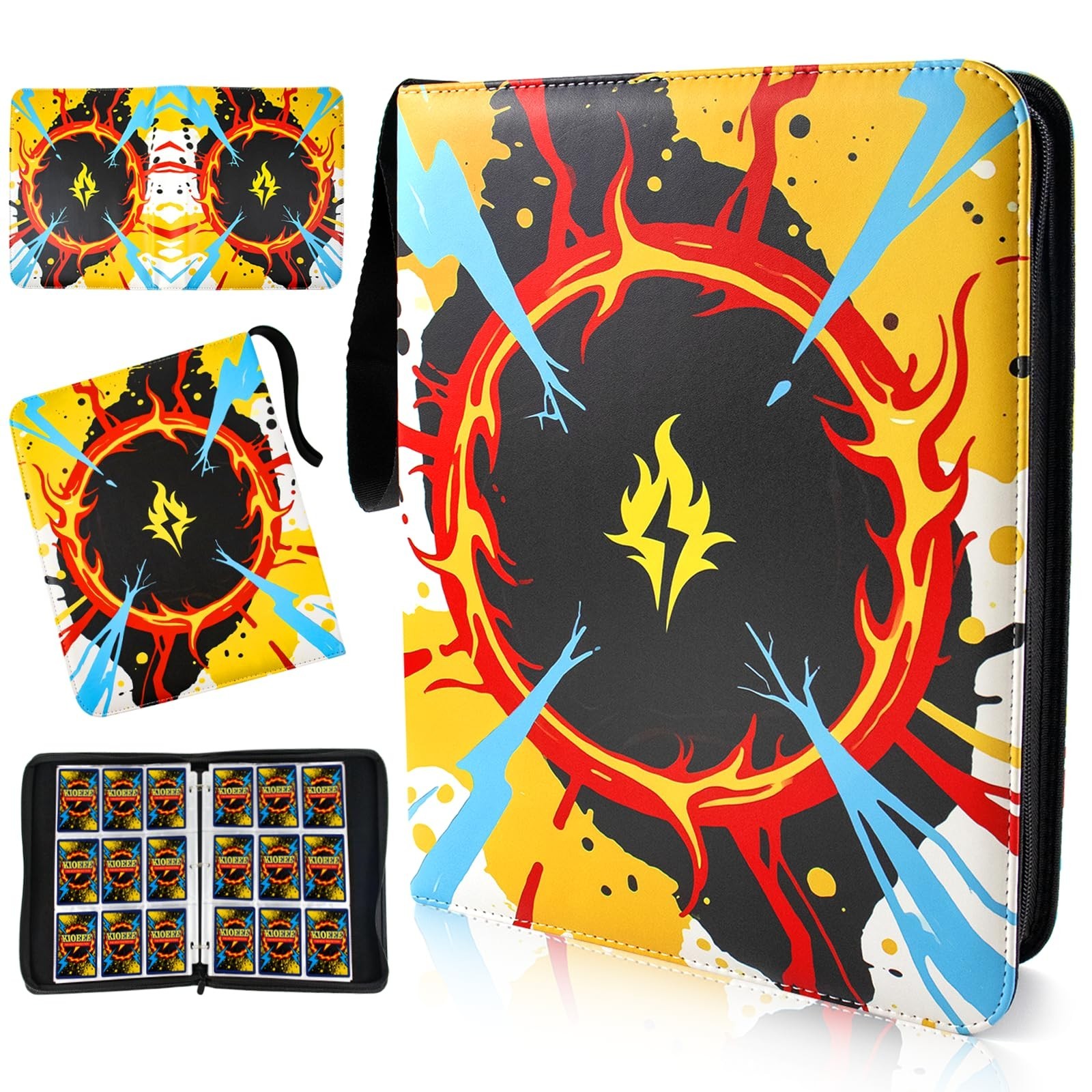 Trading Card Binder 9 Pocket - 900 Pockets PU Card Binder, 50 Removable Sleev...