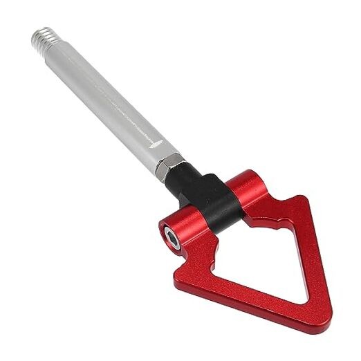  Aluminum Alloy Triangle Shape Front Rear Bumper Trailer Ring Eye Towing Red