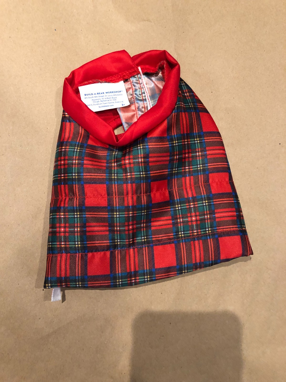 Build a Bear Promise Pets Red Plaid Vest