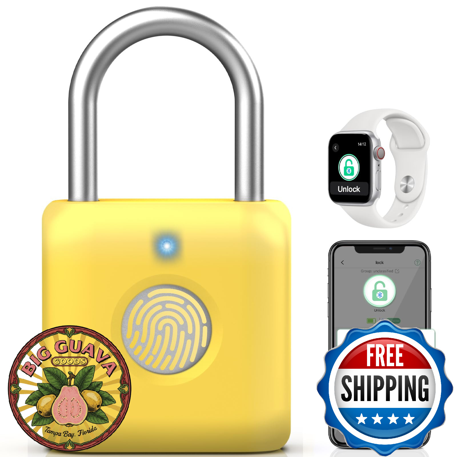 Pothunder Fingerprint Padlock Smart Lock Locker Lock APP Rechargeable Gym Locker