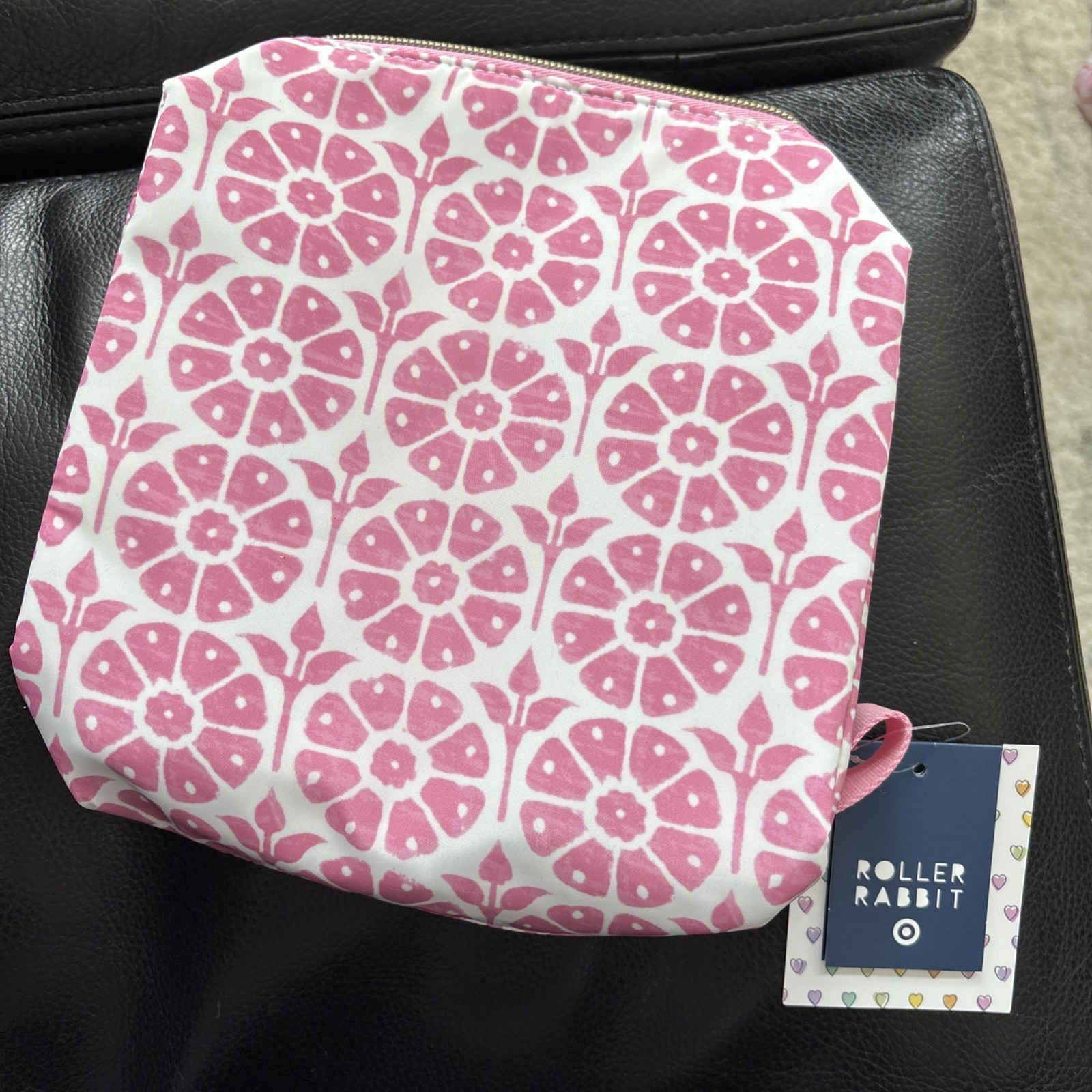 EXCLUSIVE Roller Rabbit x Target Pink Daisy Floral Toiletry Bag IN HAND 
