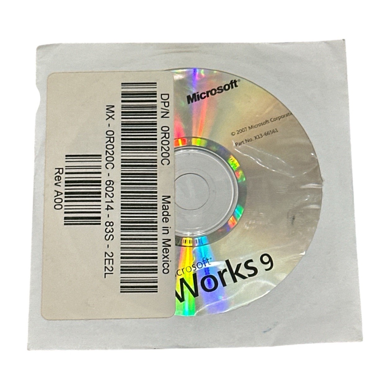 Older Microsoft Works 9.0 Dell OEM CD w COA Software Disc for Dells