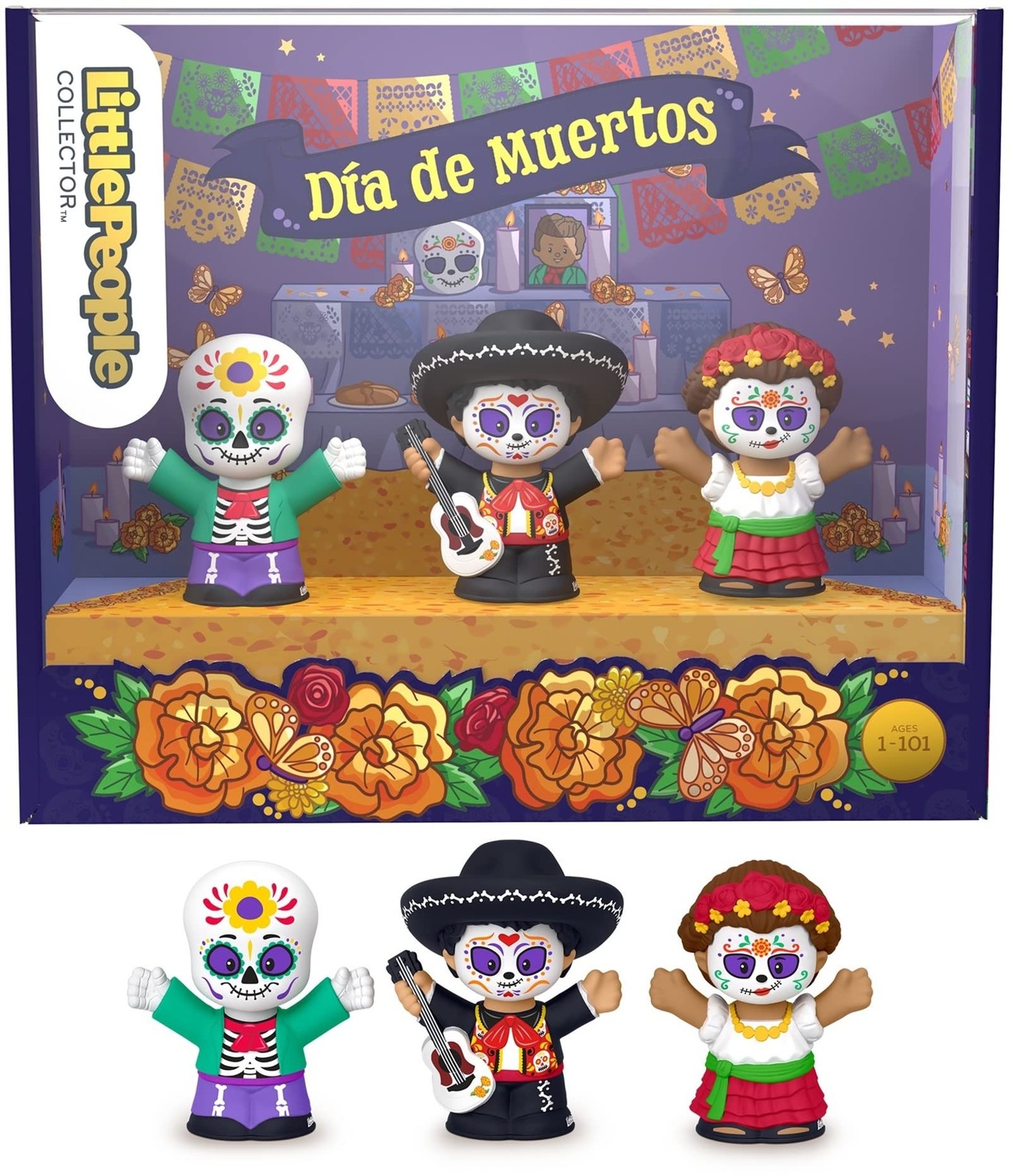 Little People Collector Día de Muertos Special Edition Set 3 pcs, Multicolor 
