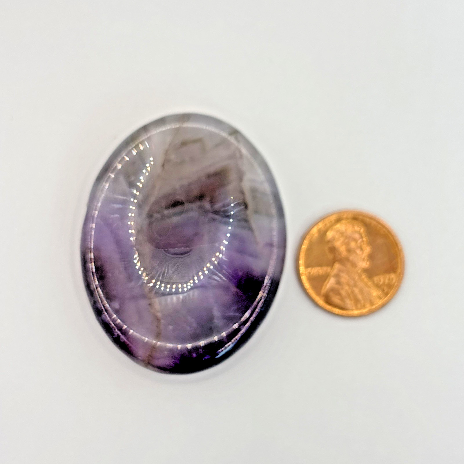 Natural Crystal Calming Worry Stone: CHEVRON AMETHYST (Crystal Healing Pocket)