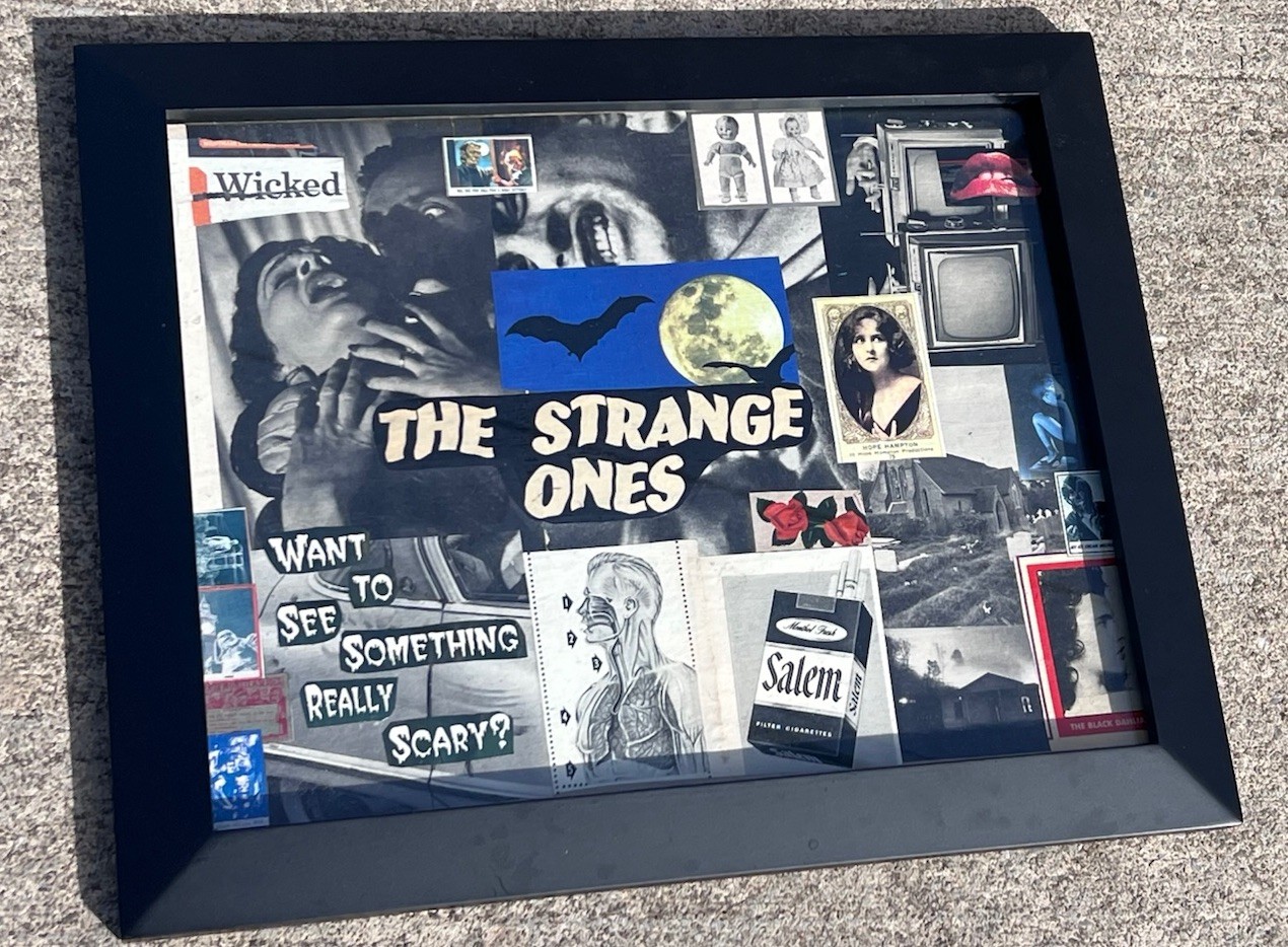 Creepy Halloween Collage Ooak Art Pinup Framed Wall Art