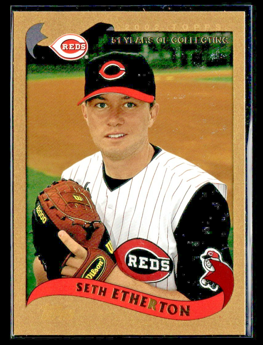 2002 TOPPS GOLD FOIL PARALLEL MISSING SERIAL NUMBER PROOF #562 SETH ETHERTON RED