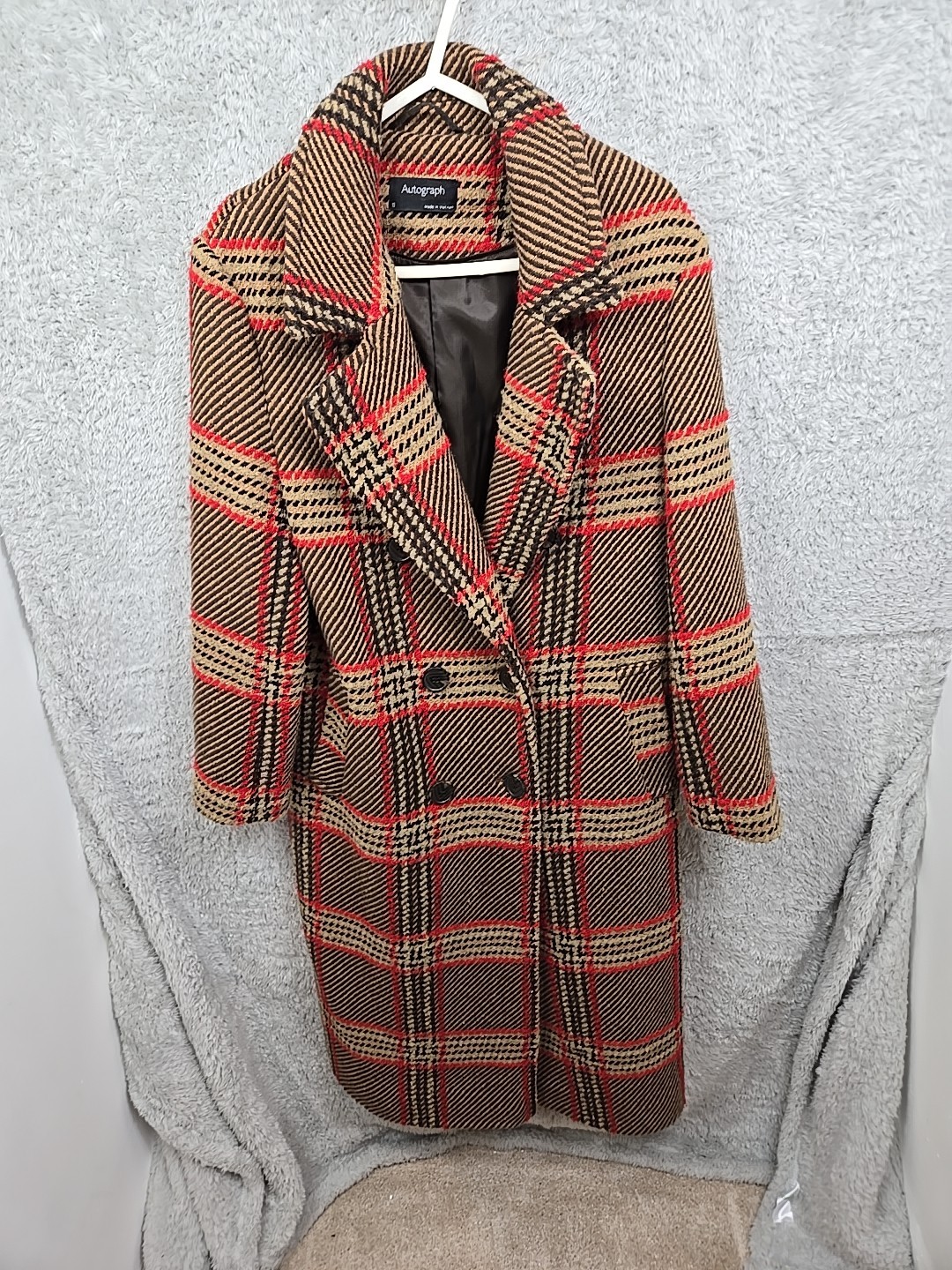 M&S  Autograph Ladies Camel Mix Jacket Button Fasten Uk Size 10