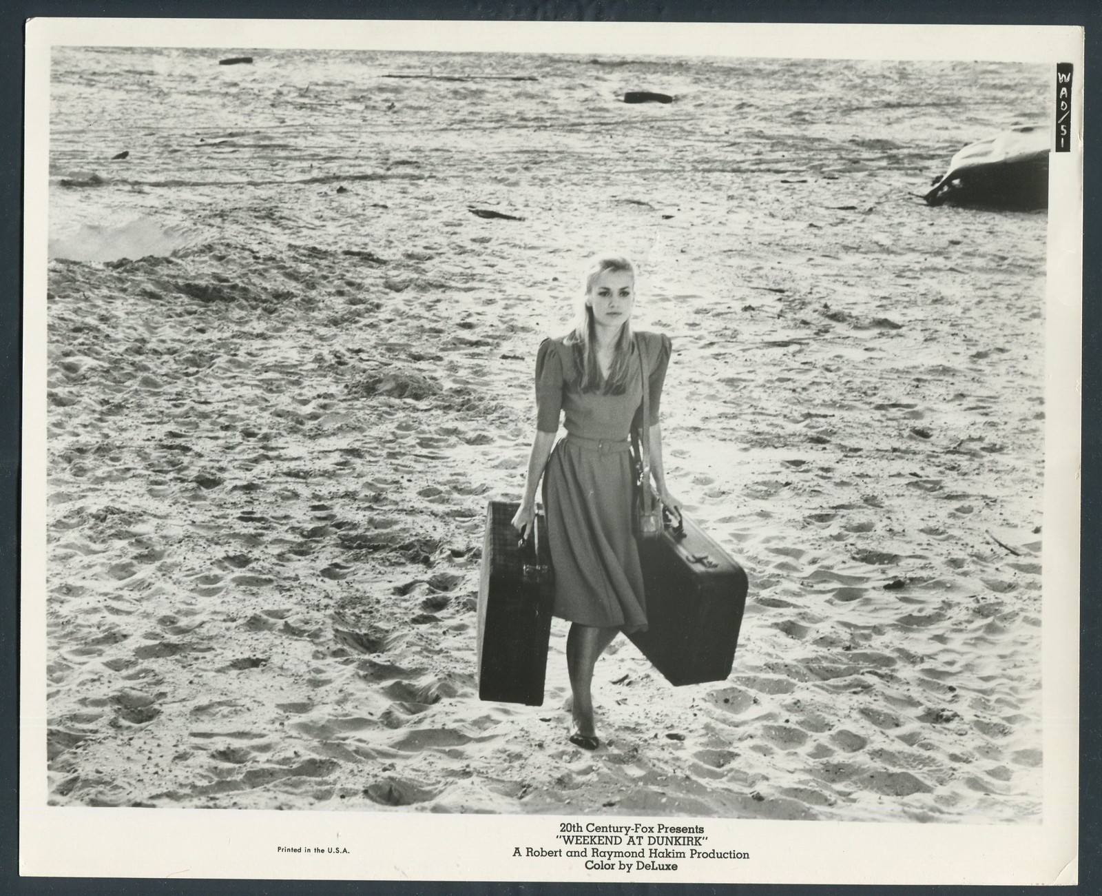 CATHERINE SPAAK in Weekend At Dunkirk '64 SUITCASES BEACH