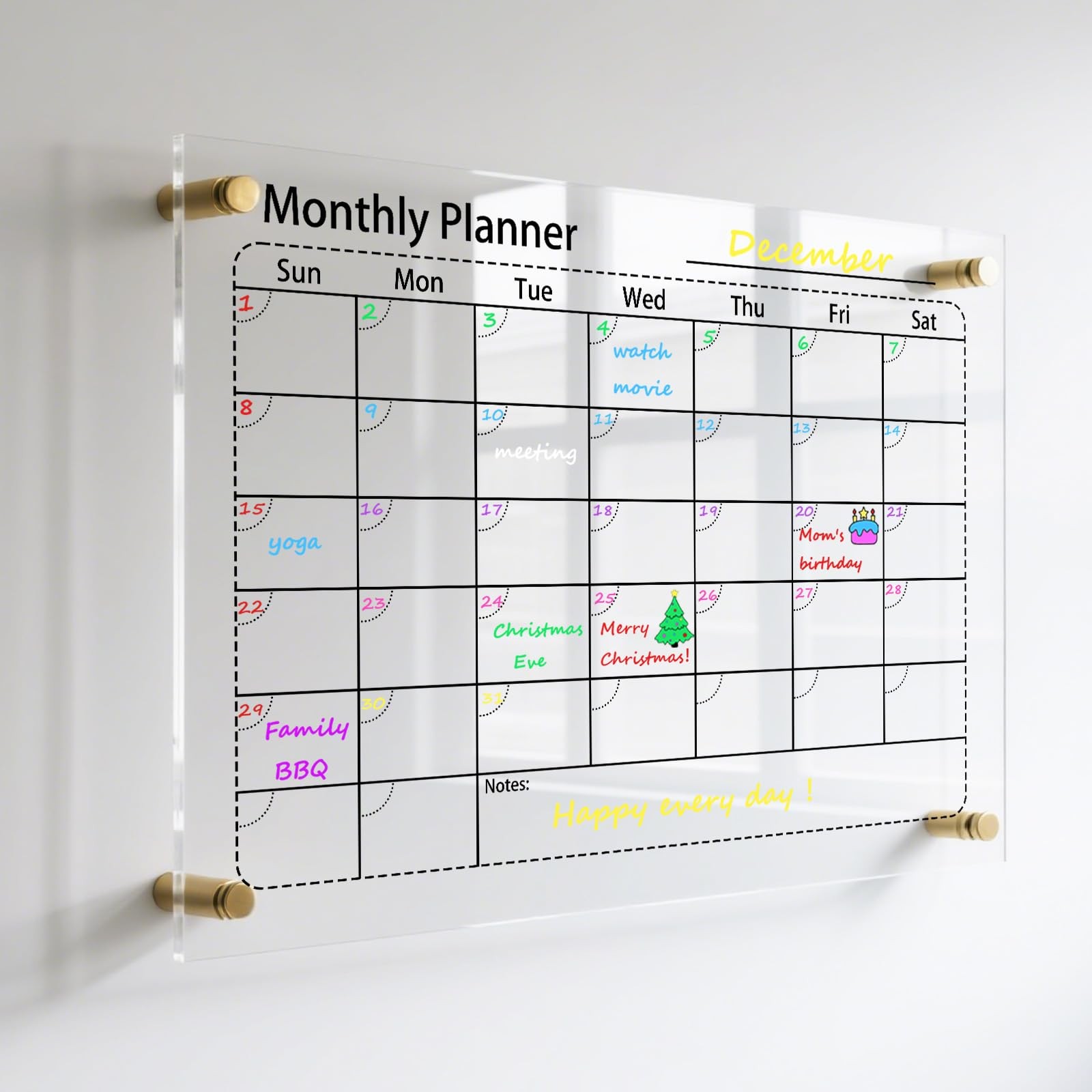 IJIJIJ- 17×13” Clear Acrylic Calendar for Wall, Small-17*13in, 